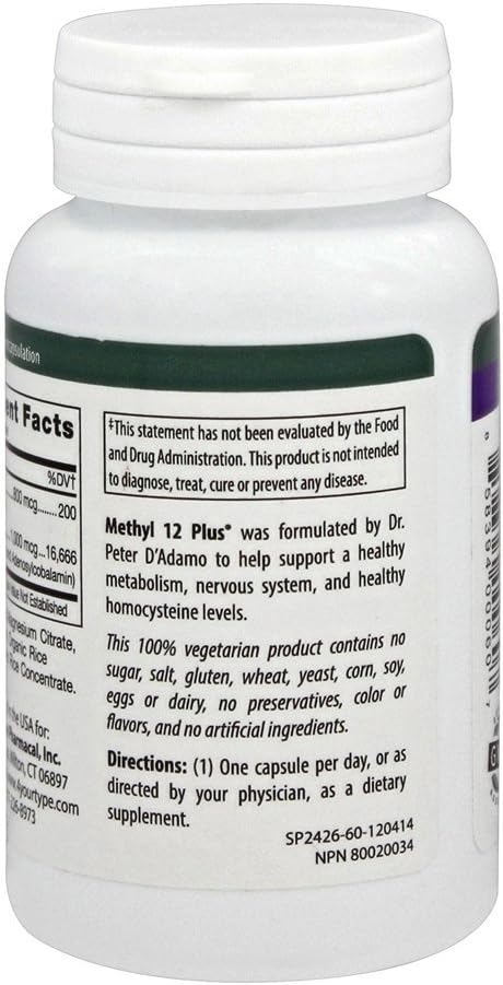 D'Adamo Personalized Nutrition Methyl 12 Plus, 60 Count...