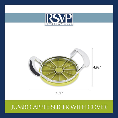 RSVP International Kitchen Tool Collection Core and Slice Apples, Jumbo Slicer, 7.32x4.92", Stainless Steel with Lid...
