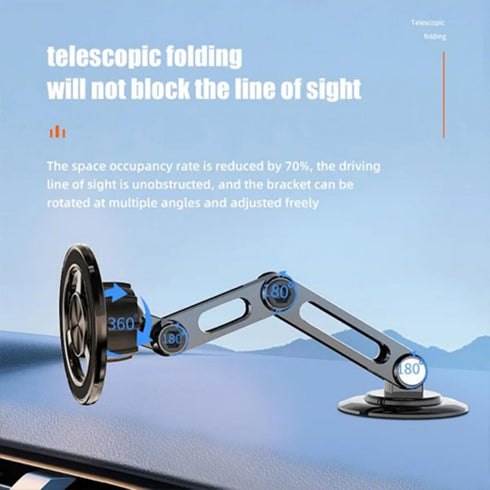 FULLIKES Magnetic Car Mount for Cell Phone, Compatible with MagSafe Car Mount, Cell Phone Holder Car Magnetic with Adjustable Arm, Magnet Phone Ho...