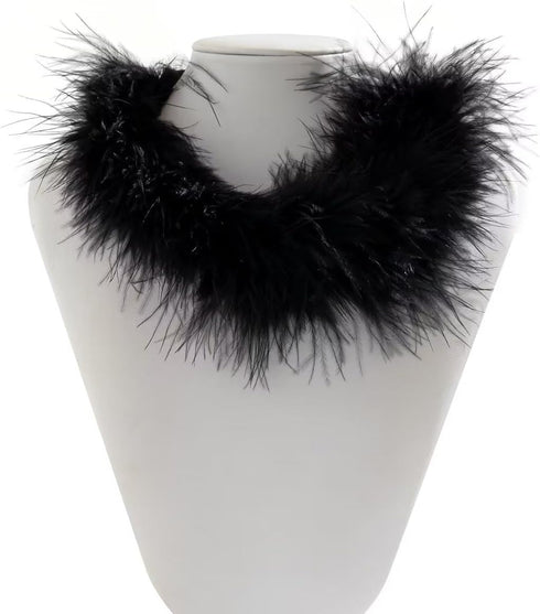 Exaggerated Multicolor Feather Choker Necklace Ribbon Fluffy Feather Collar Necklace Adjustable For Women Girls Gothic Costume Party...