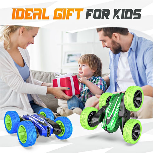 BEZGAR Remote Control Car - 2.4Ghz Double-Sided Driving Mini RC Cars, 360° Flips Rotating 4WD All Terrain RC Stunt Car, Car Toys Birthday Gifts fo...
