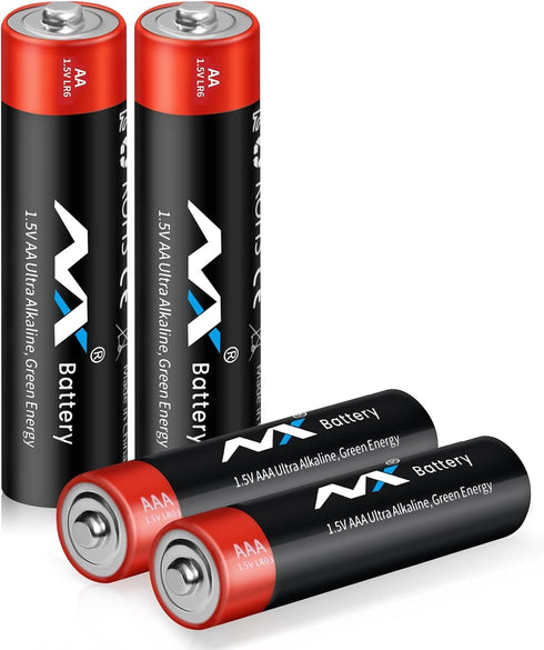 AA & AAA Battery 20 Count Combo Pack Super Alkaline Batteries, High-Performance Ultra Long-Lasting Alkaline - 10 Double AA Batteries and 10 Triple...