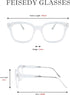 FEISEDY Classic Reading Glasses Square Blue Light Blocking Women Men Reader Glasses B2648...