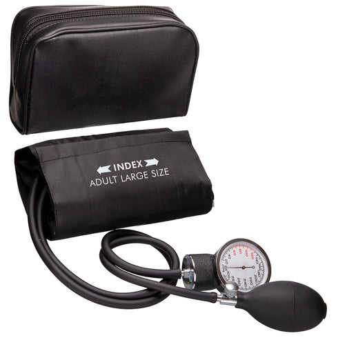 Professional Black Large Adult Size Blood Pressure Machine, Aneroid Sphygmomanometer Medical Supplies, Manual Emergency BP Monitor for High Blood ...