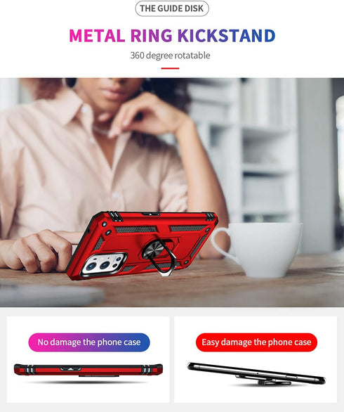 Military Grade Drop Impact for Oneplus 9 Pro Case Oneplus 9 Pro 5G Case 360 Metal Rotating Ring Kickstand Holder Armor Heavy Duty Shockproof for O...