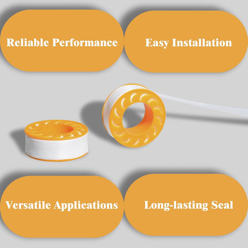 4 Rolls PTFE Tape 0.63INx590IN Teflon Tape,Plumbers Tape Use for Shower Head and Other PPR Water Pipe Fitings,Plumbing Tape White Thread Tape...