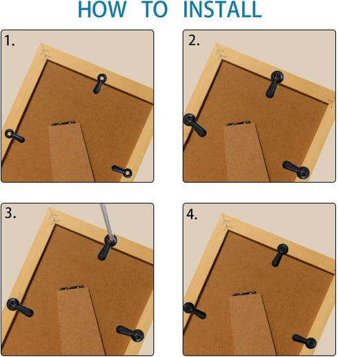 100 Pieces Metal Picture Frames Turn Button Fasteners with 100 Pieces Screws, Picture Frame Hardware Backing Clips Picture Turn Button Frame Pictu...