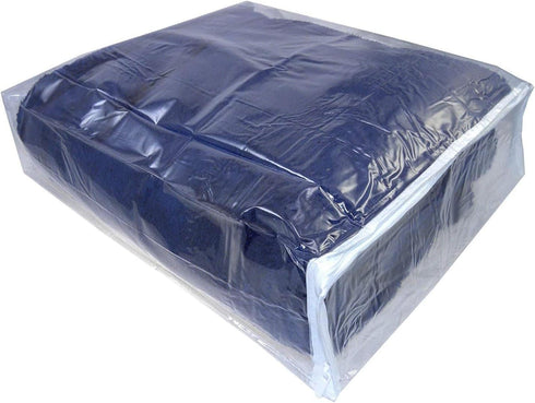 Set of 10 Clear Vinyl Zippered Blanket Storage Bags 15x18x5 Inch...