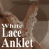 Sexy Flower Lace Anklet with Toe Ring for Women, Bowknot Tie Strap Embroidery Floral Lace Anklets for Wedding Barefoot Beach Sandals Jewelry...