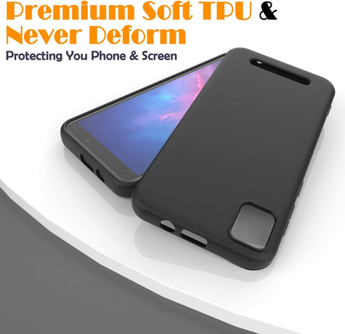 for Cloud Mobile Stratus C7 Case with Tempered Glass Screen Protector Silicone Bumpers Anti-Scratch Shock Absorbing Protection Phone Case Cover fo...