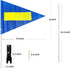 Bike Safety Flag with Pole 2 Sets, 6-Foot Adjustable Height Sturdy Fiberglass Tear-Resistant Waterproof Safety Flag Blue...