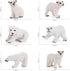 Wildlife Animal Model Toy Playsets 6 PCS Realistic Polar Bear Figure Toys Desktop Decoration Collection Party Favors Toys for Kids...
