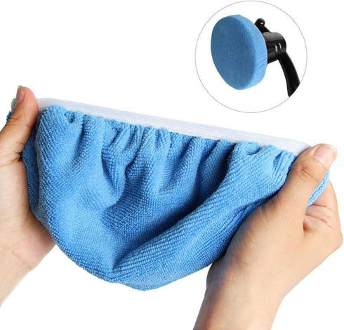 ZYTC Car Polishing Waxing Sleeve Polisher Pad Bonnet Microfiber Pad Soft Pack of 5 (Light Blue, 9"-10")...