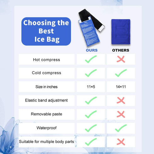 Gel Ice Packs for Injuries- Adjustable Wrap for Pain Relief Ice Pack+Heat Pack ? Non-Toxic Smooth Reusable, Support Rehabilitation, Flexible Thera...