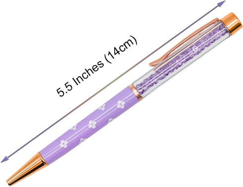 12PCS Novelty Stylus Floating Pens Fancy Floral Business Pens Crystal Diamond Stylus Pen Ink Ballpoint Pens School Office Desk Decor Accessories...