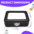 Novel Box Black Faux Leatherette Gem Display Loose Stone Box 3.5x2.75x1.12 with Reversible Black-White Pad - Jewelry Boxes with Clear Glass Top Cl...