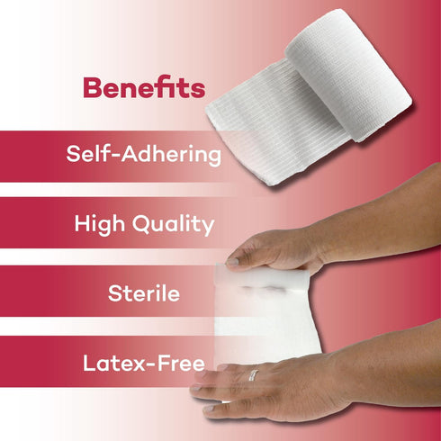 Dealmed 6" Sterile Conforming Stretch Gauze Bandages, 4.1 Yards Latex Free Stretched Dressing Wrap, Medical Non-Adherent Wound Care Mesh Bandages ...