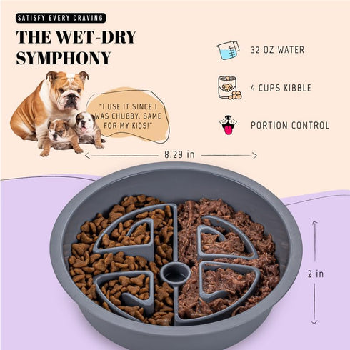 4 Cups Challenging Slow Feeder Dog Bowls Large, Slow Eating Dog Bowl for Fast Eater, Maze Dog Feeder, Dog Slow Feeder Bowl Fits Elevated Dog Bowl,...