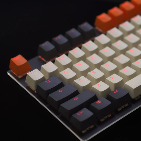 Carbon Miami PBT Double Shot Shine Through ANSI Backlit Keycaps for MX Mechanical Keyboard Melody 96 KBD75 68 61 87 104 Keychron(Only Keycap) (Car...