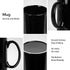harebe 22 OZ Extra Large Coffee Mug, Smooth Ceramic Boss Giant Tea Cup Big Capacity and Handle for Dad Men, Black...