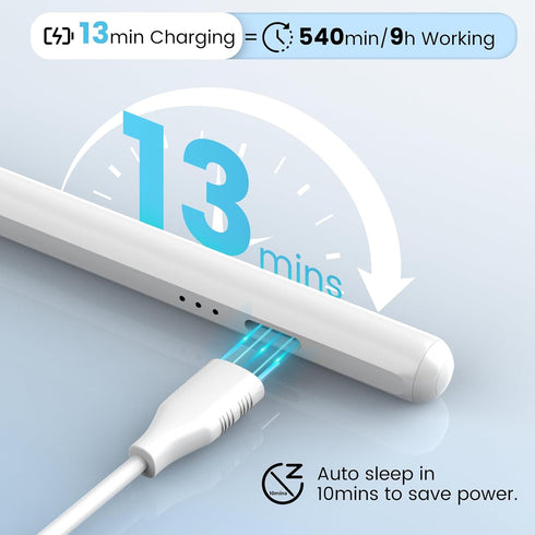 Stylus Pens for iPad,10mins Fast Charging Palm Rejection ipad Pen, Magnetic Apple iPad Pencil Compatible for iPad 6-10, iPad Air 3rd/4th/5th, iPad...