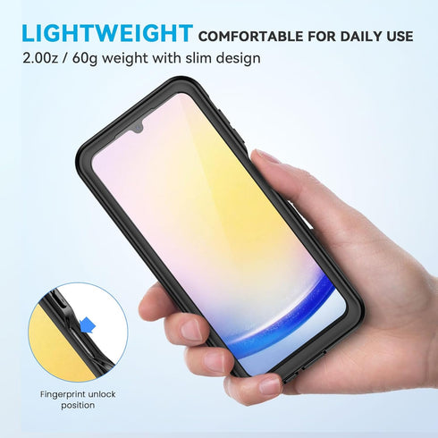 Lanhiem for Samsung Galaxy A25 5G Case, IP68 Waterproof Dustproof, Built-in Screen Protector, Rugged Full Body Shockproof Protective Cover for Sam...