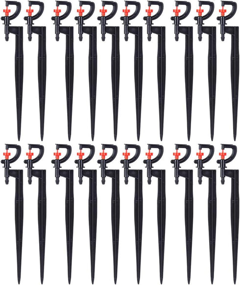 Jerliflyer 20pcs Micro Sprinkler Spray Nozzle, G?Type 360 Degree Rotation Sprinkler Watering Atomizing Spray Nozzle Garden Irrigation Sprinkler fo...