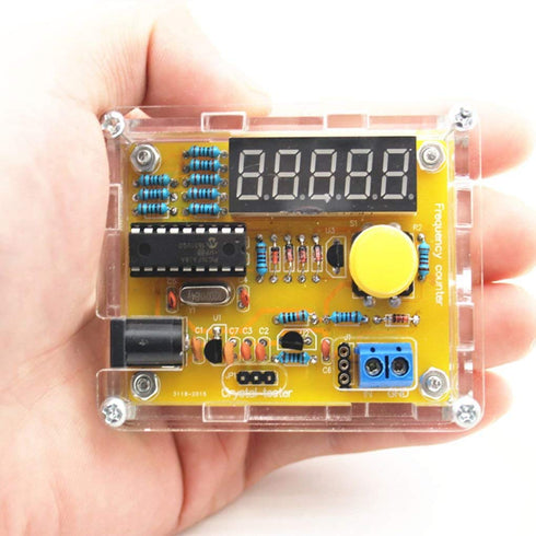 1Hz-50MHz Crystal Oscillator Tester Frequency Counter Tester Measuring Meter Case Durable DIY Led Kit...