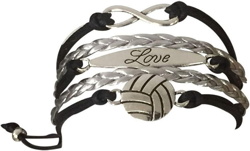Girls Volleyball Charm Bracelet, Infinity Love Volleyball Charm Adjustable Bracelet, Gift for Volleyball Players and Teams...