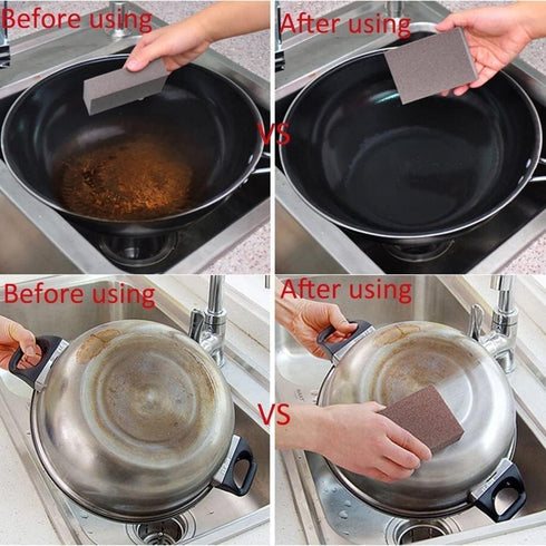 5 Pack Nano Carborundum Sponge, Emery Sponge Brush Eraser Scrub, Kitchen Magic Cleaning Sponge for Removing Rust Cleaning Pots and Pans, 2022 New ...