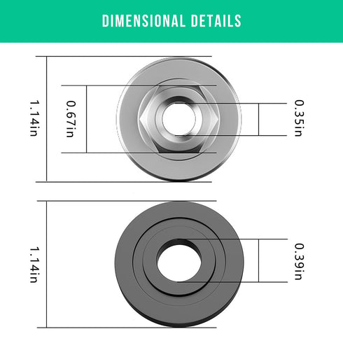 3 Sets Flange Nuts M10 Thread Hex Flanged Locknut Locking Stop Fastener Nut for 100 Type Angle Grinder Diamond Disc Grinding Disc Silver...
