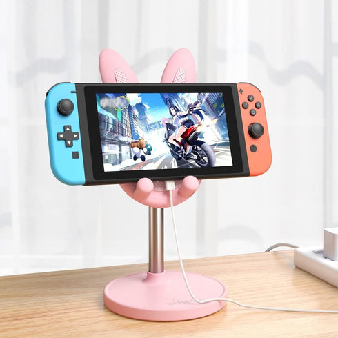 OATSBASF Cell Phone Stand, Adjustable Cute Bunny Phone Stand for Desk, Kawaii Phone Holder Stand, Compatible with All Mobile Phones, iPhone, Kindl...