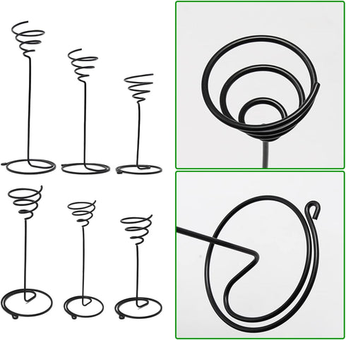 Saihisday 6PCS Air Plant Holder, 3 Sizes Air Plant Stand, Black 5.1", 6.7", 7.9" Tall, Small Tillandsia Terrarium for Living Room Hallway Decor, O...