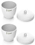 QWORK Lab Porcelain Crucible with Lid, 2 Pack, 50ml Capacity, White, Smooth Surface, for Laboratory School to Heat Chemical Compounds...
