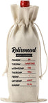 PKW 1Pcs Funny Retirement Wine Bag, Retirement Gift for Woman Men Wine Bag, Retirement Weekly Schedule Wine Bag, Retirement Gifts for Teachers Cow...