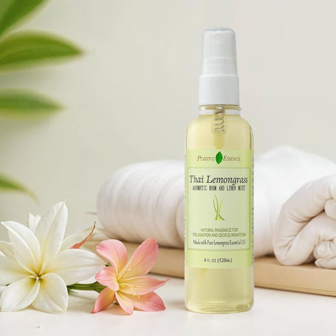 Thai Lemongrass Linen and Room Spray, Natural Air Freshener Made with Pure Lemongrass Essential Oil, Bathroom Air Freshener or Calming Pillow Spra...