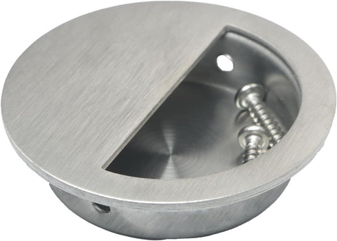 Stainless Steel Sliding Door Flush Half Round Pull Handle Cabinet Drawer Furniture Embedded Handle with Screws Concealed Handle Cabinet Door Latch...