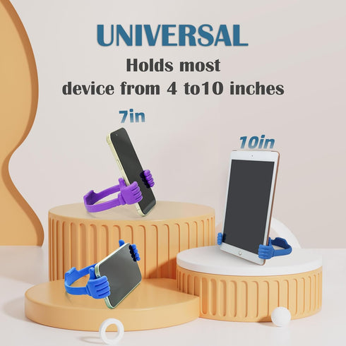HONSKY Thumbs-Up Phone Stand for Tablets, E-Readers and Smart Phones – Green/Purple – 2 Count...
