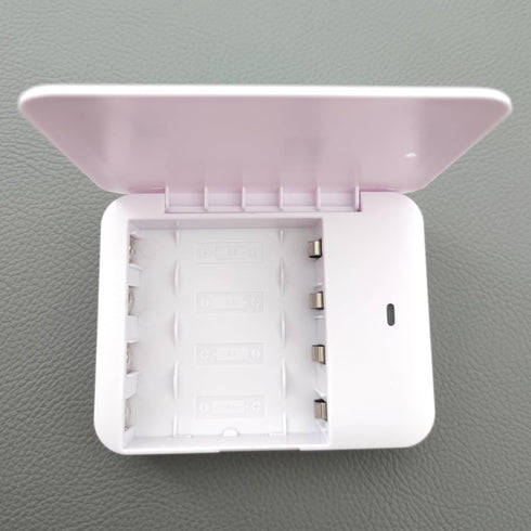 Battery Operated Phone Charger Emergency|USB Battery Powered Power Bank Portable 4 AA Batteries powered outlet (White)...