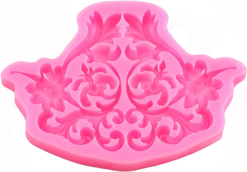 Baroque Style Curlicues Scroll Lace Silicone Mold Relief Flower Lace Fondant Molds For Cake Decoration Cupcake Topper Chocolate Candy Polymer Clay...