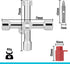 DURATECH 4 Way Sillcock Key with Bit, Multi-functional Water Key, Cross Key, 1-Pack, for Valve, Faucet, and Spigots...