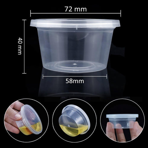 Augshy 40 Pack Small Slime Containers with Lids, Jello Shot Cups Condiment Containers Plastic Portion Cups with Lids for Salad Dressing Food Stora...