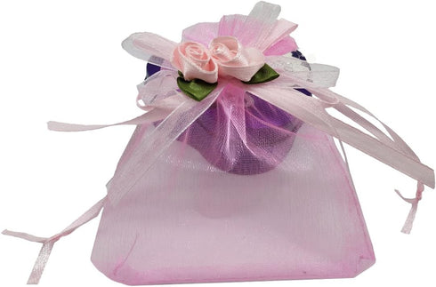50pcs Sheer Organza Favor Bags for Wedding 3.8x4.8'' Gift Bags Samples Display Drawstring Rose Pouches (Pink)...