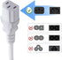 White Replacement Power Cord for Computer Monitor TV...