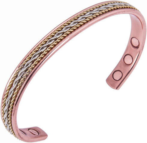 Elegant Design Magnetic Field Copper Bracelets with Ultra Strength Magnets - Unisex - Adjustable...