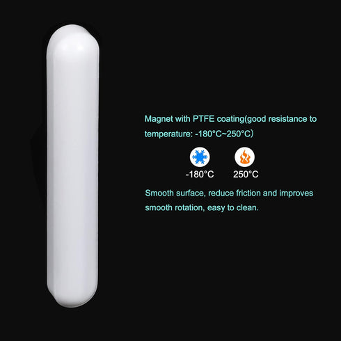 MECCANIXITY Magnetic Stirrer Mixer Stir Bar Rod 50mm(1.97") Cylinder Shape PTFE Coating Magnet White for Laboratory Pack of 2...