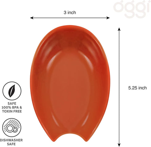 OGGI Spooner Ceramic Spoon Rest- Spoon Rest for Stove Top, Spoon Holder for Countertop, Kitchen Decor for Counter, Coffee Bar Accessories, Brick R...