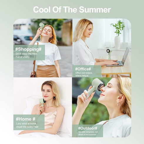 HITNEXT Portable Handheld Fan, Mini Cold Compress Fan Small Personal Fan for Travel USB Rechargeable with 2200mAh Battery 3 Speeds Desk Fan for Ho...