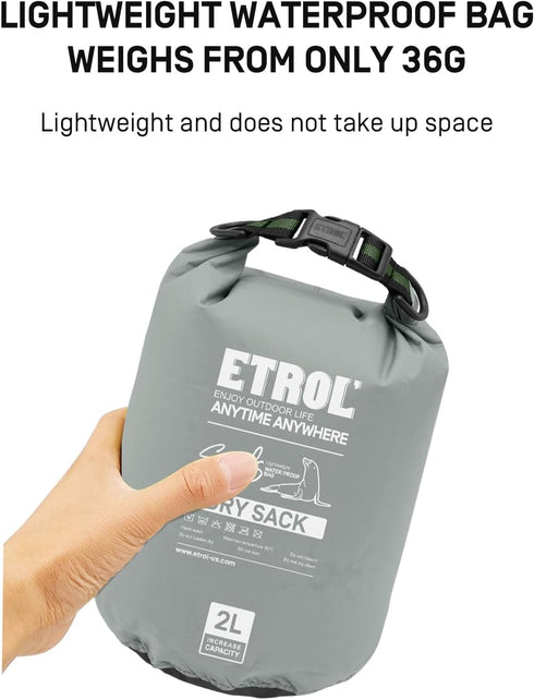 2Pcs Waterproof Dry Bag - 2L/8L,Multifunction Ultralight Roll Top Backpack Sack, Lightweight Outdoor Storage Bags Keeps Gear Dry for Camping Trave...