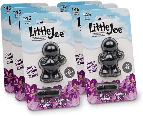 Little Joe 96405-6PK Black Velvet Scent, Car Air Freshener, Clips to A/C Air Vent, Alcohol-Free Fragrance Oil, Non-Hazardous and Non-Toxic Plastic...